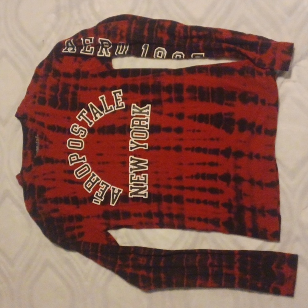 Red & Black Long Sleeved Aeropostale T-Shirts Men's Small